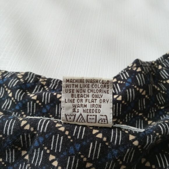 Feldini Black & Blue Geometric Print Lightweight Button Up Shirt Men's Size XXL - Picture 4 of 12